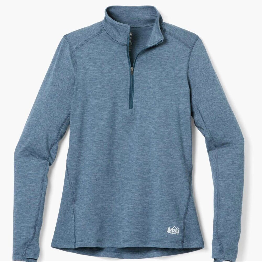 REI Midweight Base Layer Half-Zip Top Women's Size S Teal Soft Shirt - Picture 2 of 6